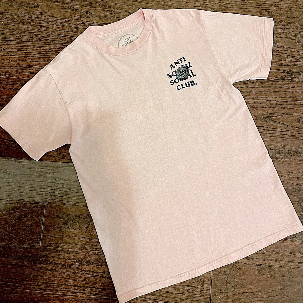 Authentic Anti Social Club Bat Emoji Tee pink